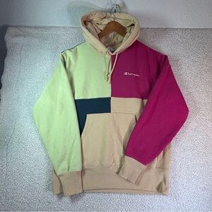Champion Reverse Weave Colorblock Hoodie Men’s L Patchwork Limited Multicolor